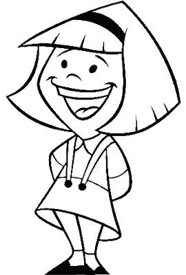 Niña sonriendo para colorear ~ 4 Dibujo