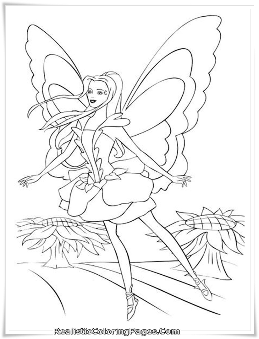 Barbie Fairytopia Printable Coloring Pages Realistic Elina