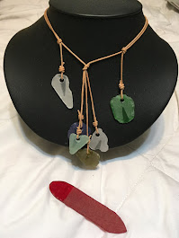Ann's Necklace with tumbled glass.