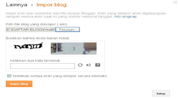 Cara Exspor blog wordpress ke blogger