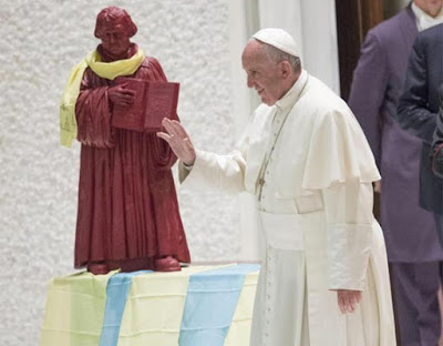 Pope Francis and chocolate Luther