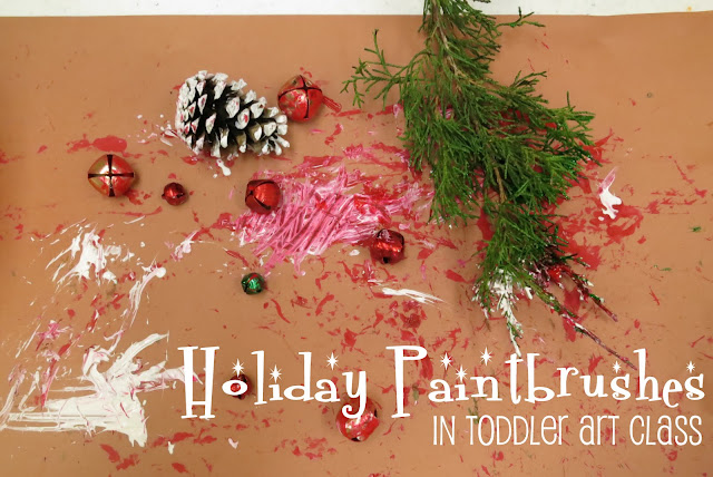 http://librarymakers.blogspot.com/2013/01/toddler-art-class-holiday-paintbrushes.html