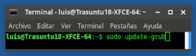 sudo update-grub