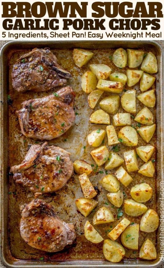 Brown Sugar Garlic Oven Baked Pork Chops