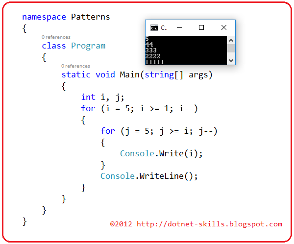 .Net Skills: C# Number Pattern (10)