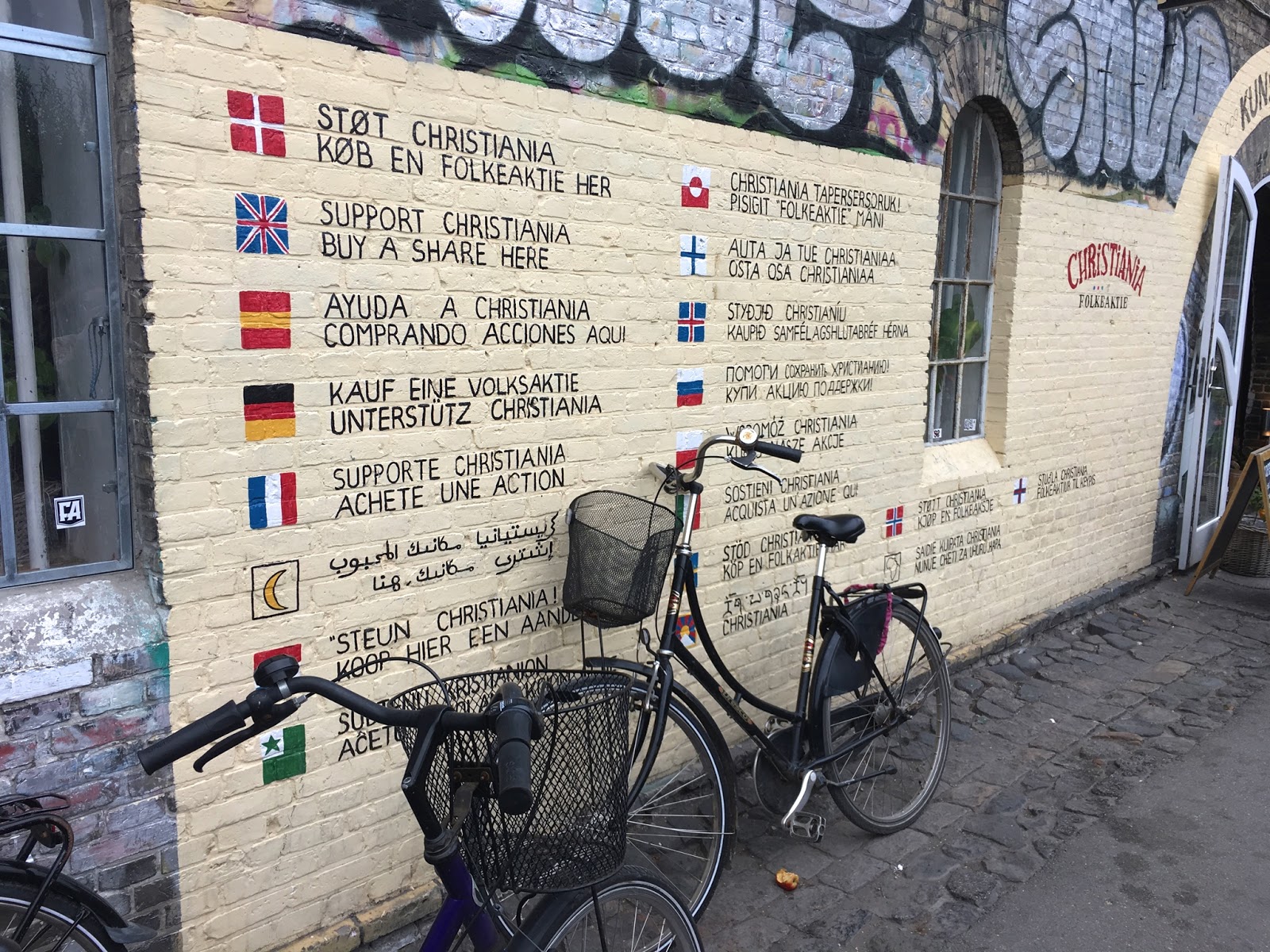 Support Christiana, Buy a Share Here Christiana wall