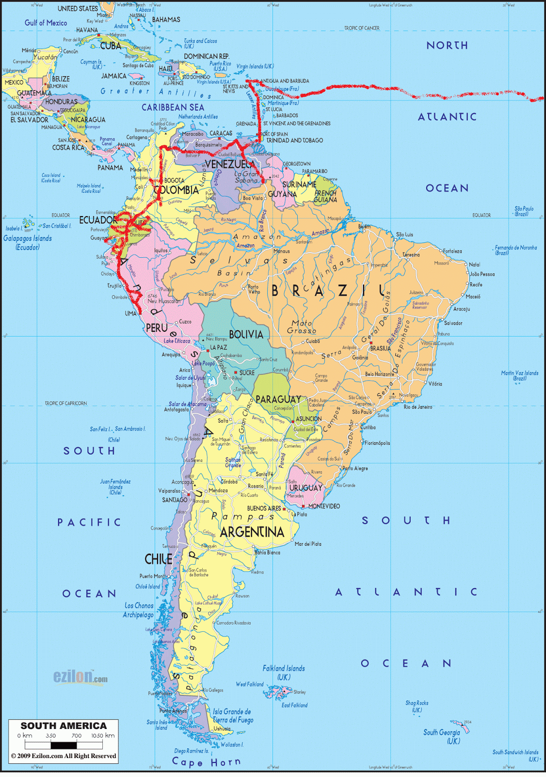 South And Central America Map Game