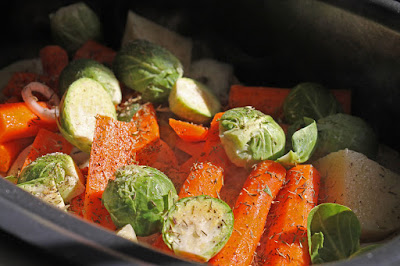 Seasonal Vegetables in the slow cooker.
