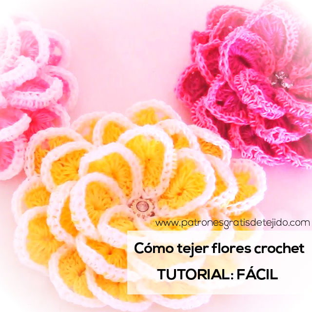 Aprende a Tejer Flores Crochet Super Fáciles / Tutorial en español