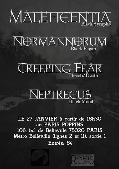 Maleficentia / Normannorum / Creeping Fear / Neptrecus @Paris Poppins, Paris 27/01/2013