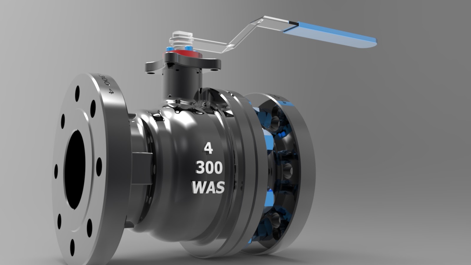 BALL VALVE 4" 300 Full Bore Download free 3D cad models 5048