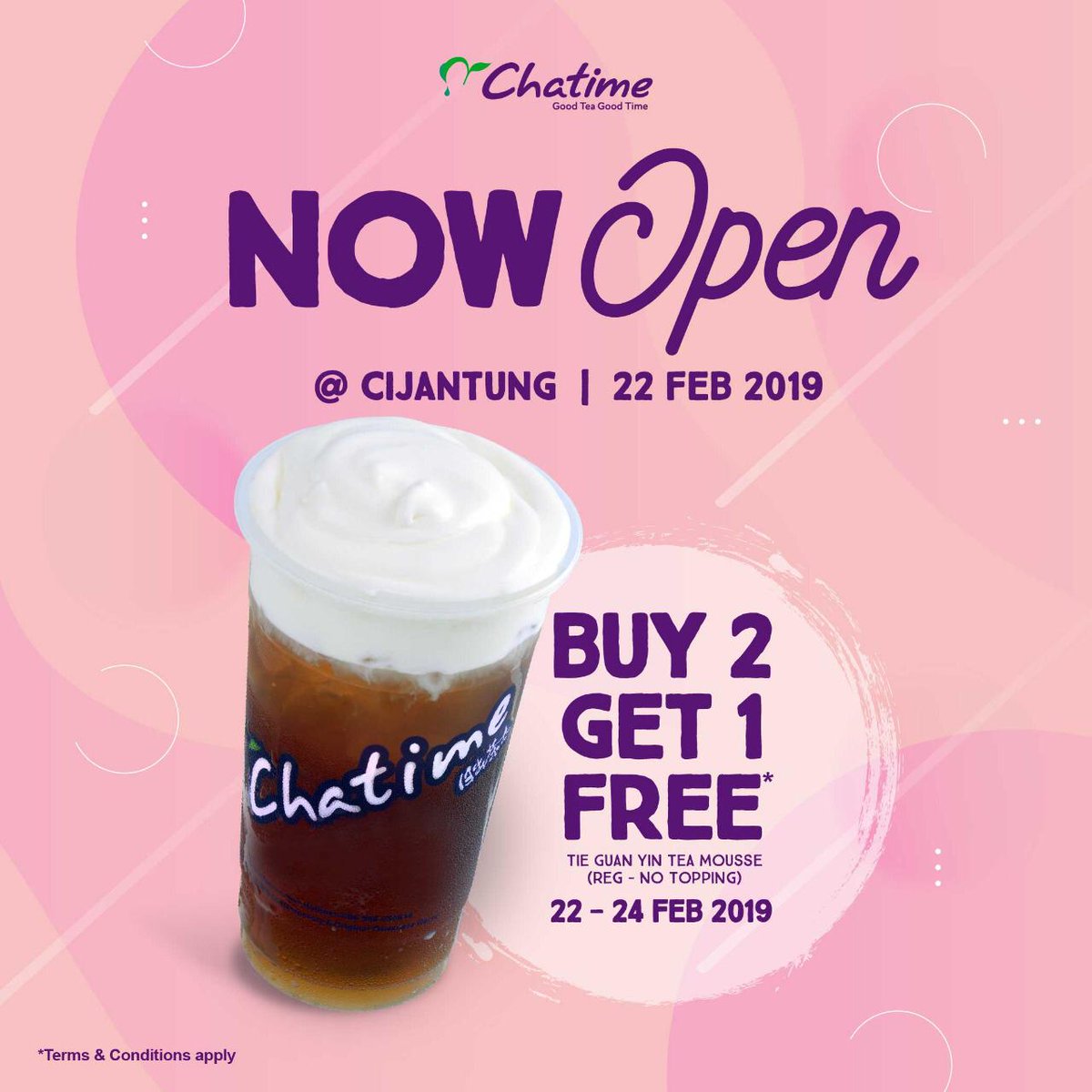 #Chatime - #Promo Opening Buy 2 Get 1 Free di Cijantung (s.d 24 Feb 2019) #Chatime - #Promo Opening Buy 2 Get 1 Free di Cijantung (s.d 24 Feb 2019)