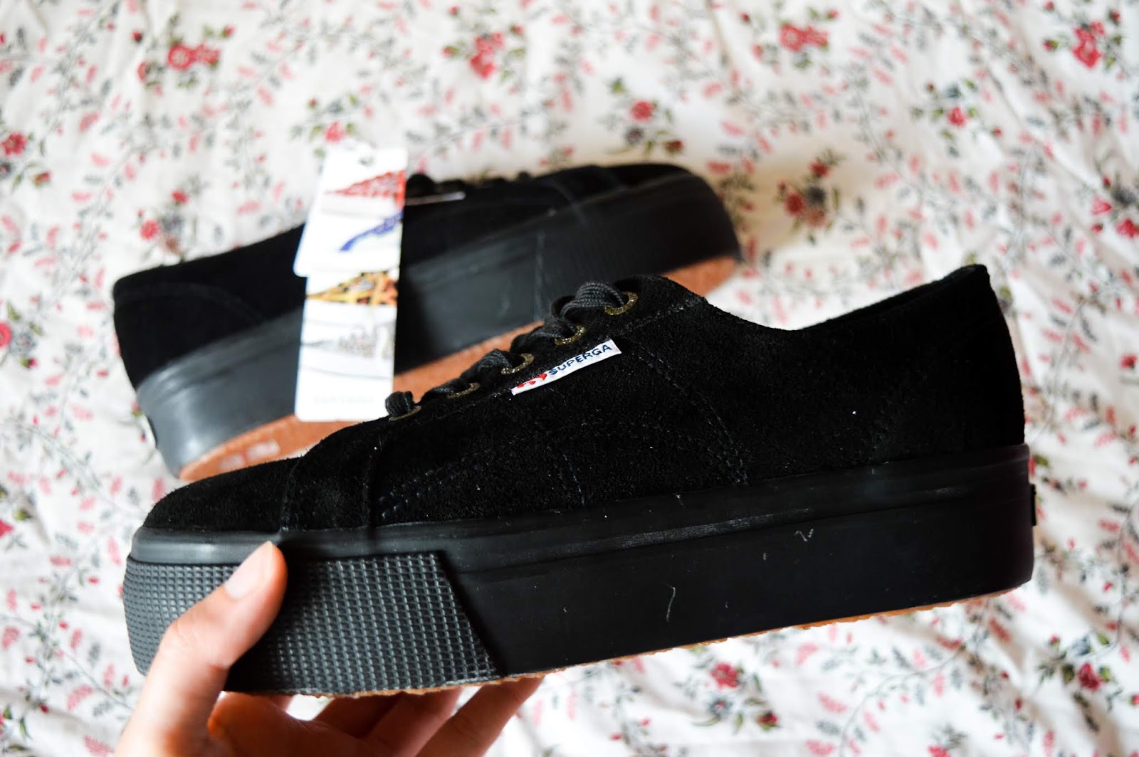 superga zwart platform