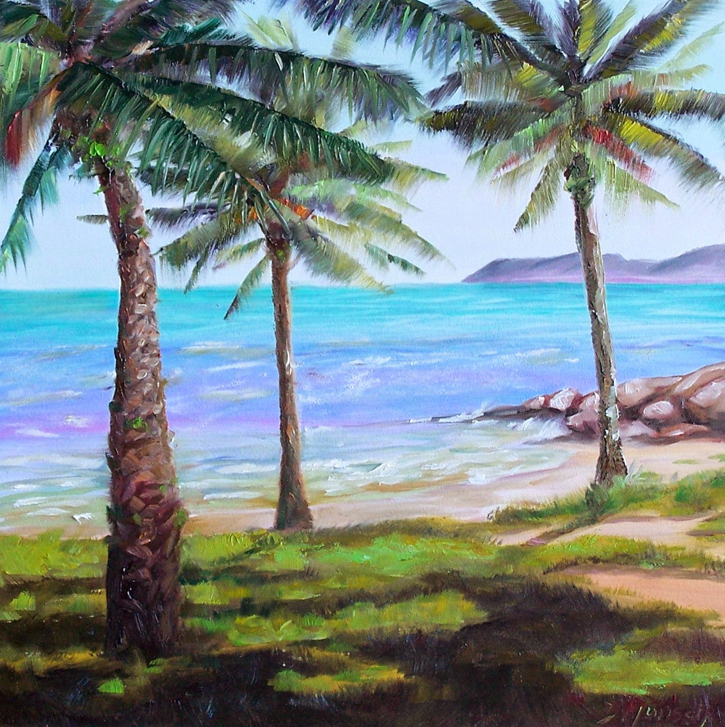 Donna Munsch Fine Art Original Oil Paintings Palm Trees for Mother's Day