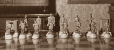 Primer juego de ajedrez, Carlos I de España y V de Alemania con todo su ejército e infantería