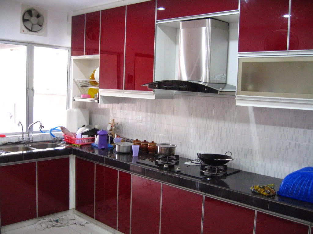 Kabinet Dapur Warna Merah Hitam Kabinet Dapur Tanah Merah Desainrumahid Com