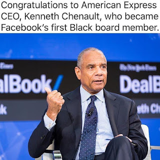 American Express CEO, Kenneth Chenault Facebook appoints first black board of directors member, American Express