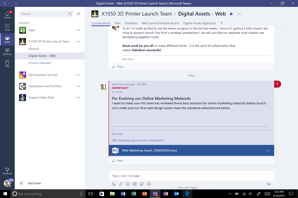 Microsoft Teams rolls out to Office 365