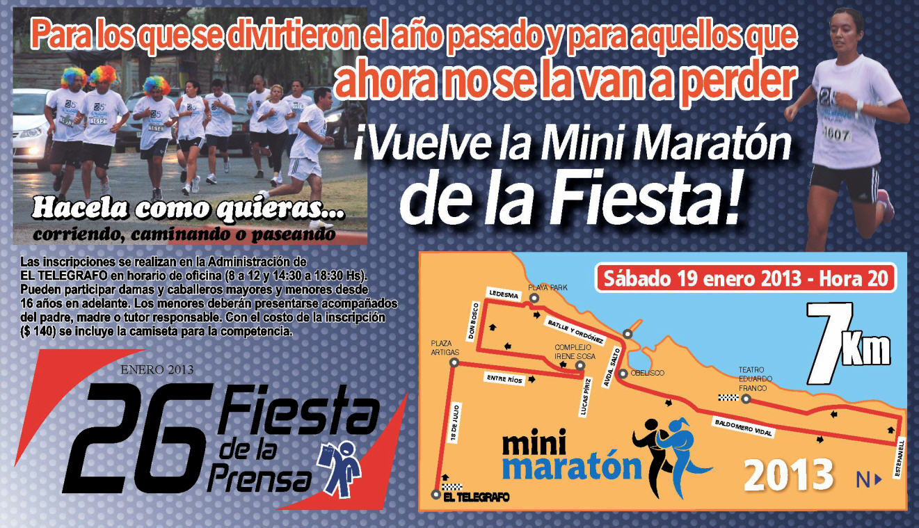 ReCorrer Uruguay 7k de la prensa (El Telégrafo, Paysandú, 19/ene/2013)