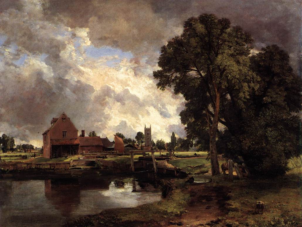'Dedham Lock and Mill,' oil on canvas, 1818 by John Constable. Image: Web Gallery of Art (wga.hu).
