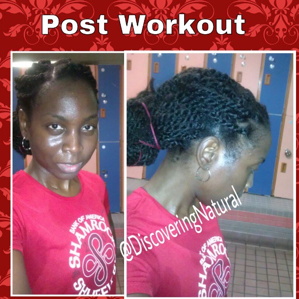 Workout Hairstyle with Havana Twists on Natural Hair