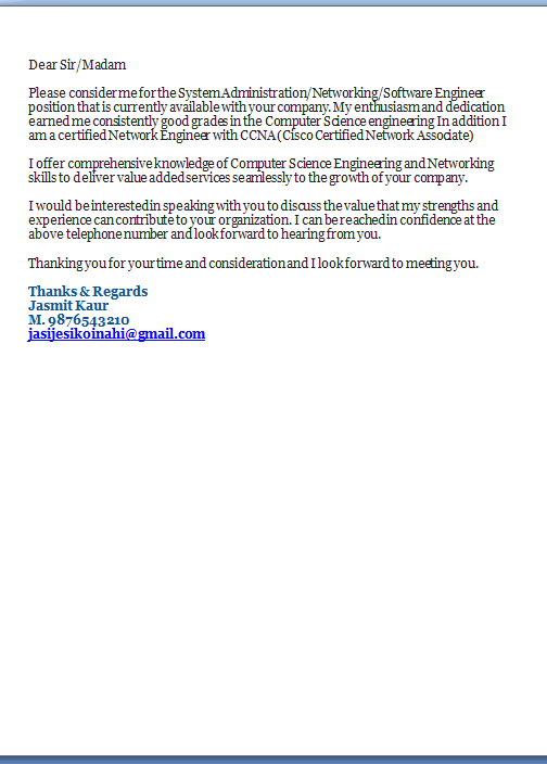 Effective cover letters