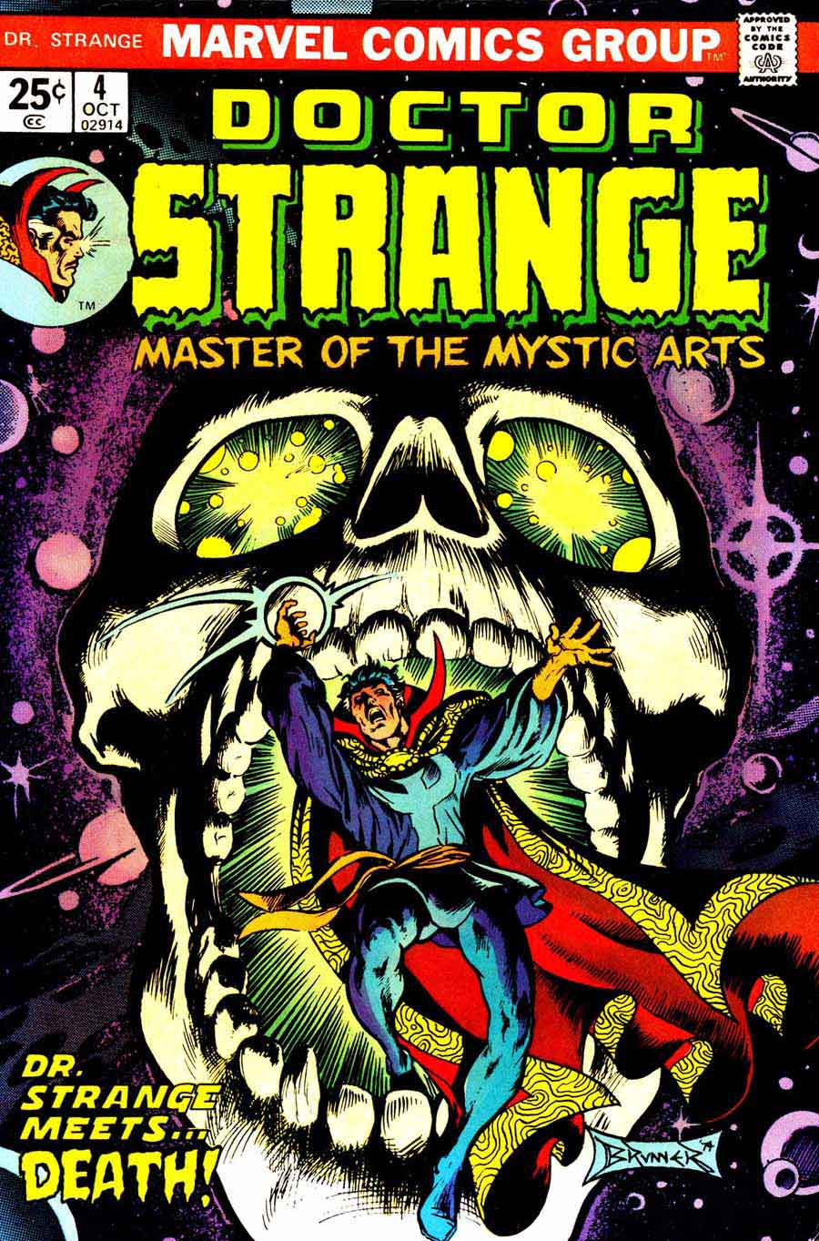 Frank Brunner  bronze age 1970s marvel comic book cover art - Doctor Strange v2 #4