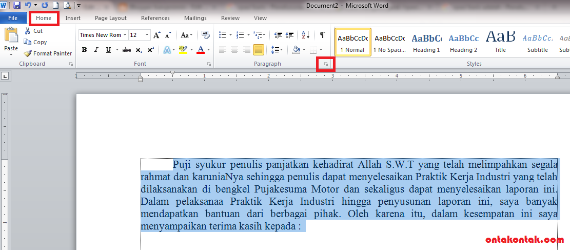 [Tutorial Membuat] Cara Membuat Spasi Di Word Beserta
