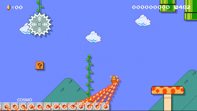 Super Mario Maker Bros. Nintendo World Championship 8-bit stage 1 firebars