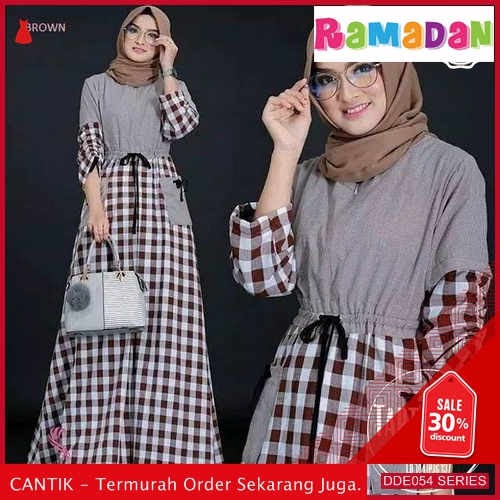 DDE054S70 Salma C Tunik Muslim Lebaran Polos 2019 Kancing BMGShop