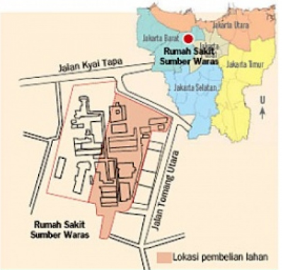  Lokasih Rumah Sakit Sumber Waras Yang di Beli Pemda DKI Jakarta yang akan di bangun Rumah Sakit Kangker dan Jantung