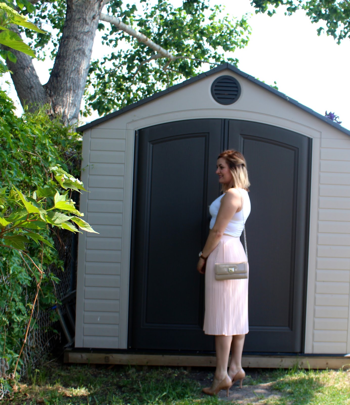 Pink pleated skirt 8x10 cheap