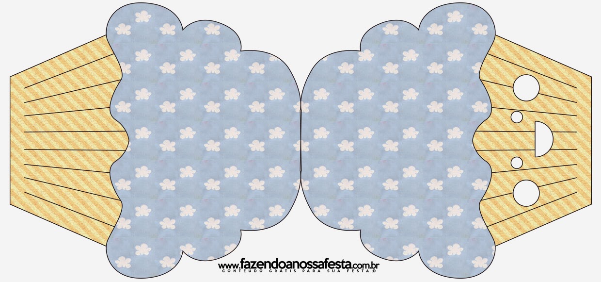Clouds: Invitations and Free Printable Boxes. Clouds Free Printable Cupcake Invitation.