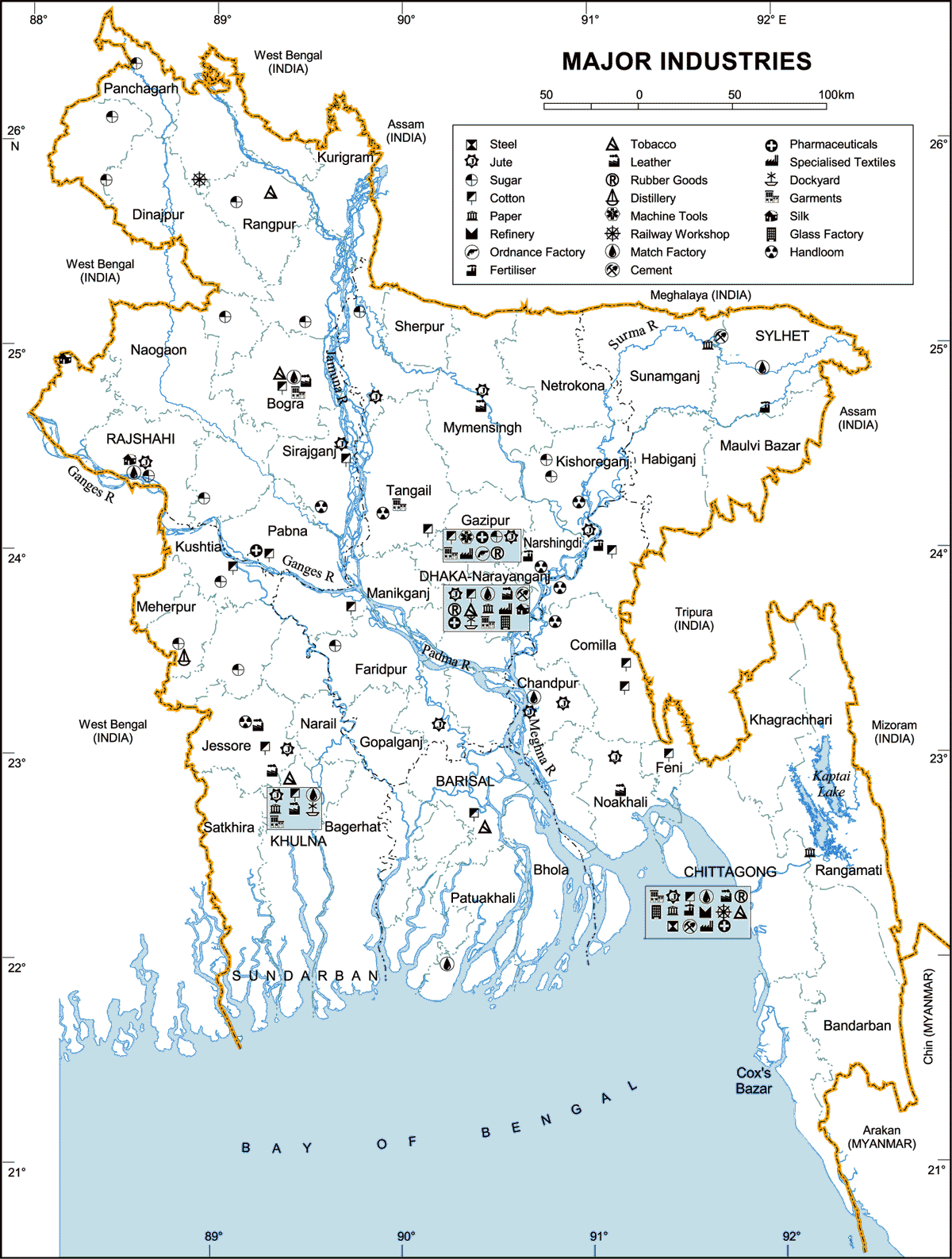 Maps of Bangladesh Major Industries Bangladesh