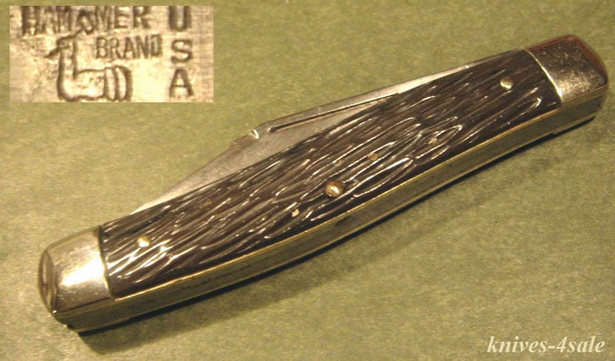knives4sale Antique Hammer Brand USA 3 Blade Serpentine Stockman Knife