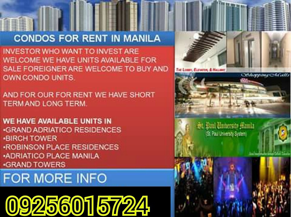 CONDO FOR RENT IN MANILA 2015