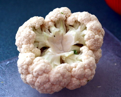 How to Cut Up a Cauliflower ♥ KitchenParade.com, step by step