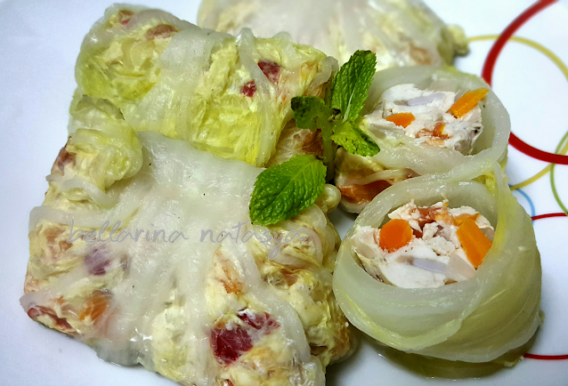 Kobis Bungkus Inti Ayam (Stuffed Steamed Cabbage)