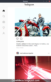 Usando Ramme Instagram app en Linux Ubuntu