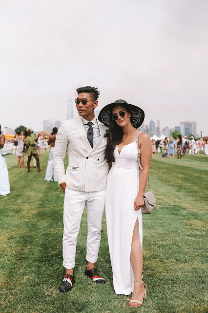 Couple's All-White Summer Outfit