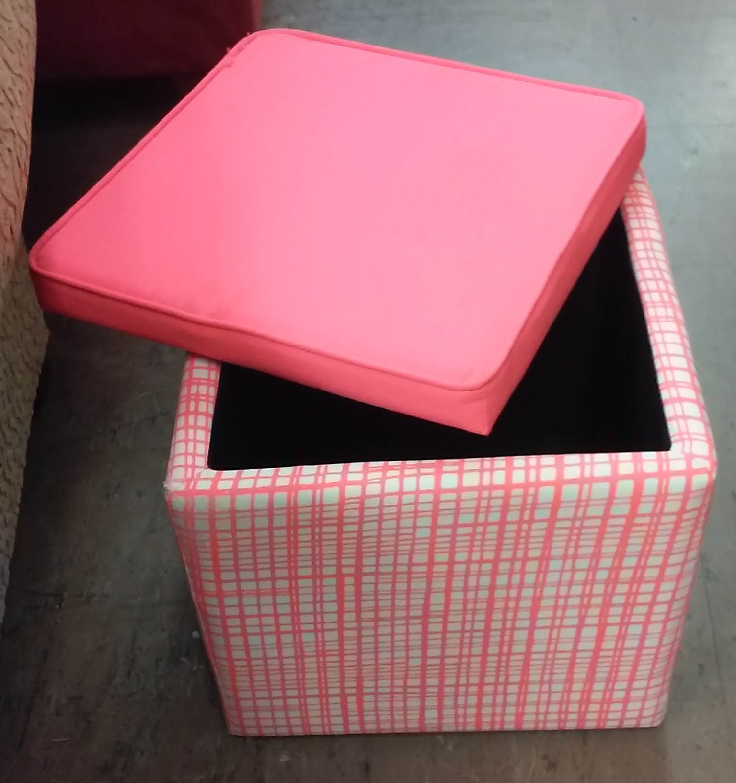 UHURU FURNITURE & COLLECTIBLES SOLD **REDUCED** Hot Pink Ottoman with