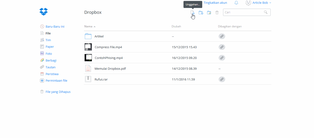 Berbagi File Melalui Dropbox Alfian Bob