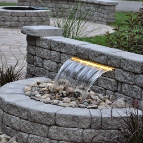 A relaxing garden and backyard waterfalls