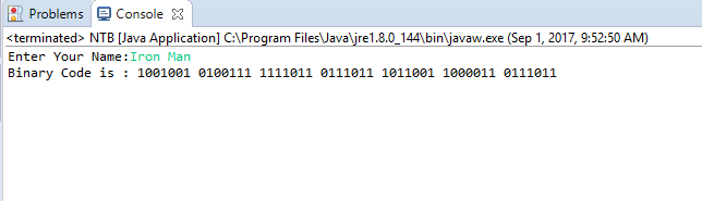 Name In Binary - PROGRAMMING