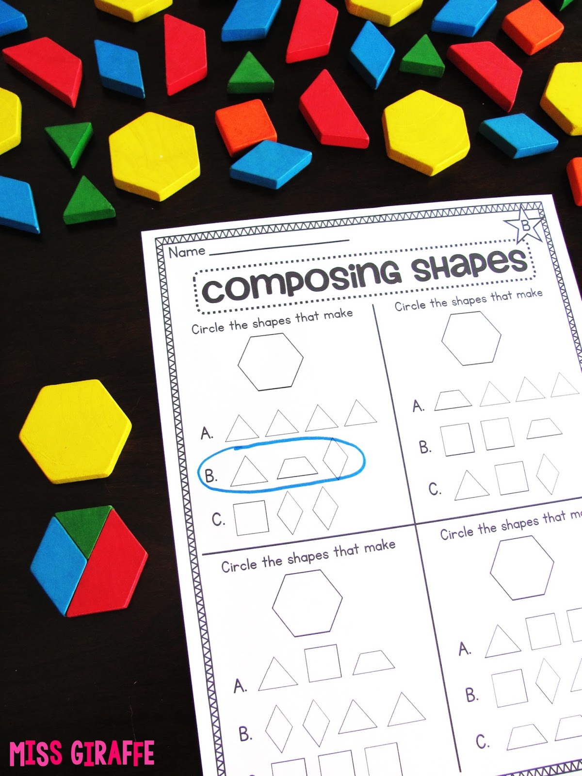 miss giraffe s class composing shapes in 1st grade