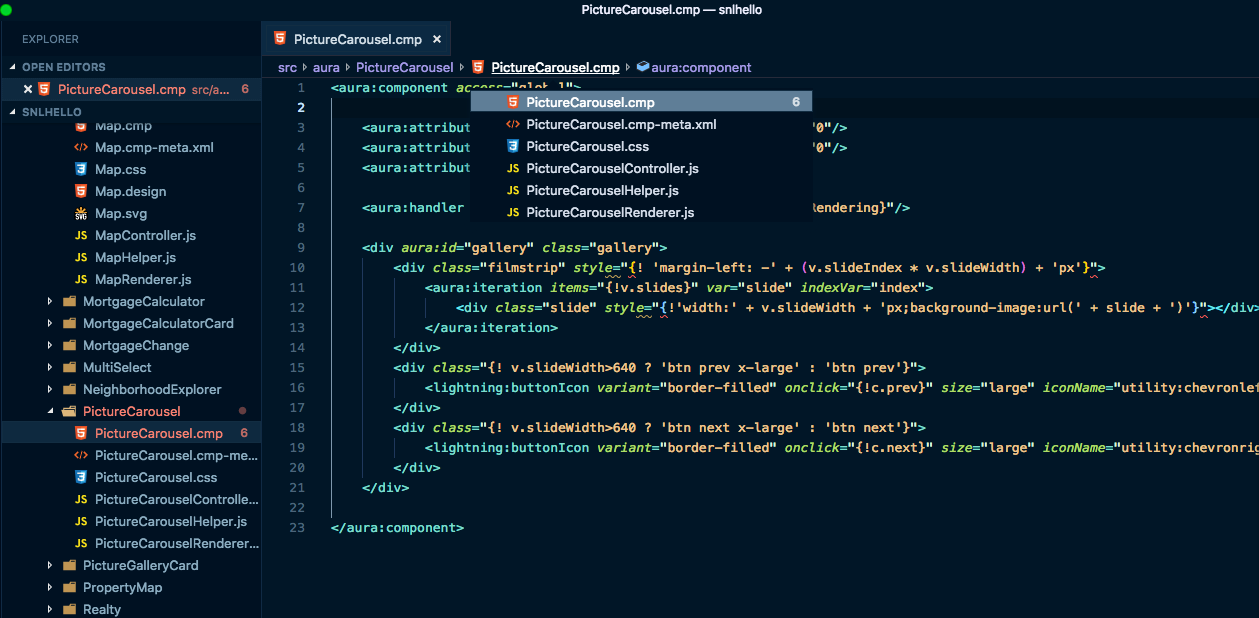 Breadcrumb navigation in VSCode Hello Salesforce!