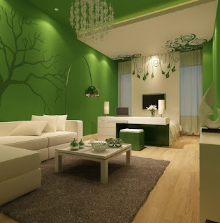 Desain Interior Ruang Tamu Warna Hijau Modern Semi Mewah Sederhana Desain Interior Ruang Tamu Warna Hijau Modern Semi Mewah Sederhana