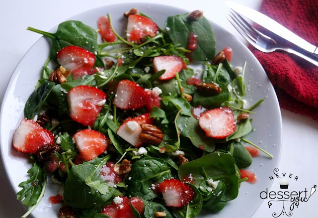 Never Dessert You Spinach & Arugula Strawberry Champagne Salad