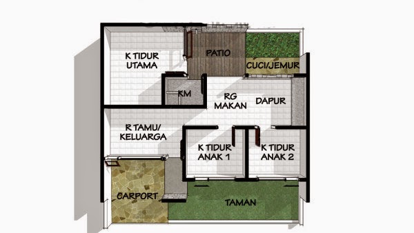  Sketsa Rumah Sederhana Dengan 3 Kamar Tidur 