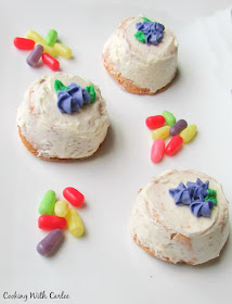 Adding a little "liquid gold" sweetened condensed milk to buttercream makes it feel extra special. It add that little bit of rich depth of flavor you can't get anywhere else! upside down angel food cupcakes with sweetened condensed milk frosting